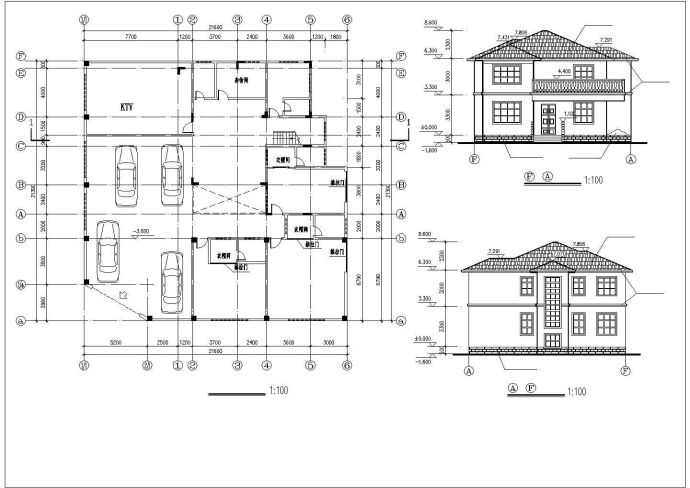 某地一套豪华别墅B型建筑施工图_图1