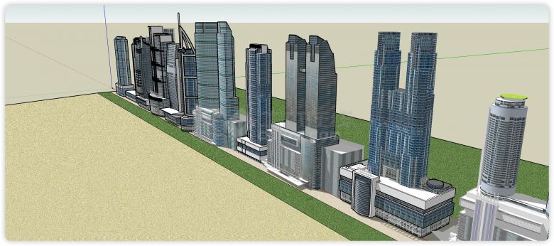 现代造型建筑城市规划SU模型-图二