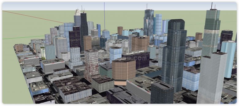 高楼林立城市规划商业综合体su模型-图二