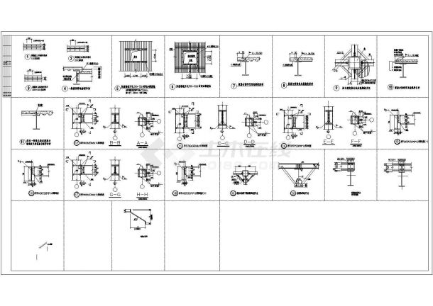 某地大型带夹层钢结构厂房CAD布置图-图二