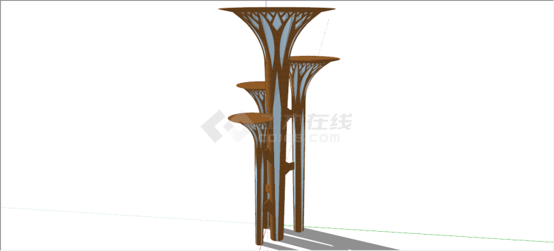 美丽豪华现代艺术雕塑su模型-图二