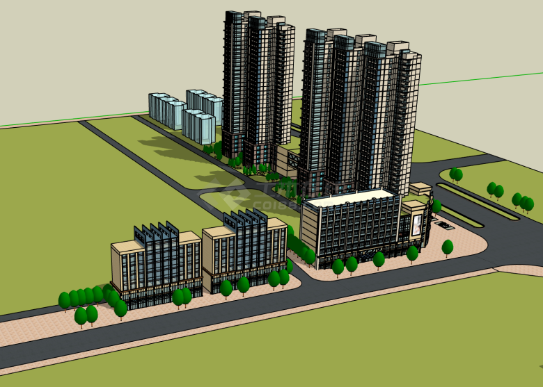 天虹广场商业综合体su模型-图一