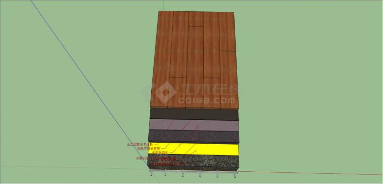 室内装修木地板组合su模型-图二