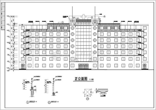 某医院七层住院部建筑扩初施工设计CAD图-图二