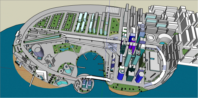 沿海区域性建筑设计su模型-图二