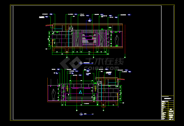  Detailed elevation drawing of a modern coffee bar interior decoration design cad - Figure 2
