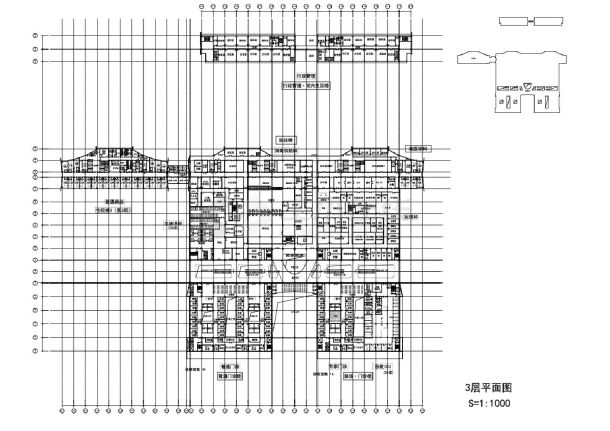 苏州某某第一医院3层平面图-图二