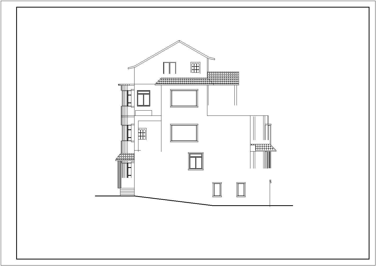 某地砖混结构农村别墅设计图纸