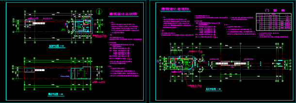 某地大门建筑CAD施工设计方案图-图二