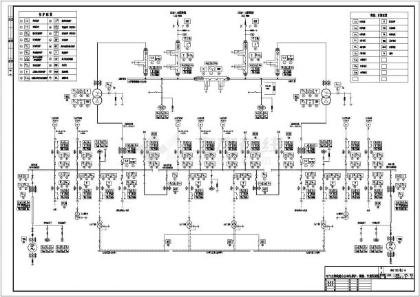 某热电厂配电工程cad设计电气主接线图-图一