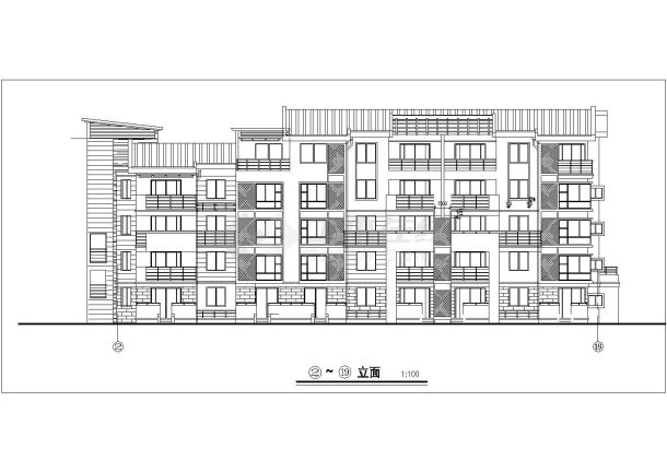 江苏某地多层住宅建筑方案CAD设计图纸-图二