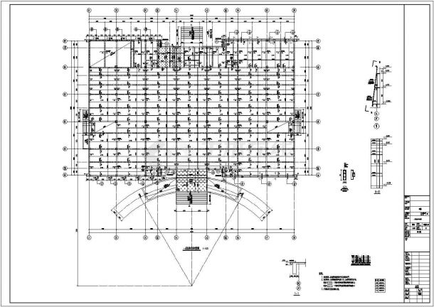 两层框架结构4S店结构施工图-图一