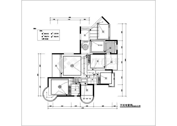 某地区四室两厅住宅装饰设计CAD平面布置参考图-图二