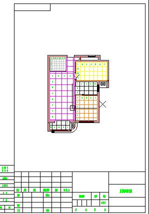 某小区两室一厅室内装修地砖排列规划图纸-图一