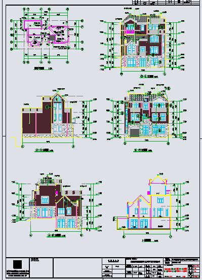 【江苏】三层框架结构新农村独栋别墅建筑设计施工图-图二