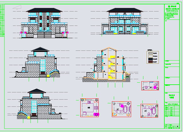 【福州】某三层别墅设计图纸_图1