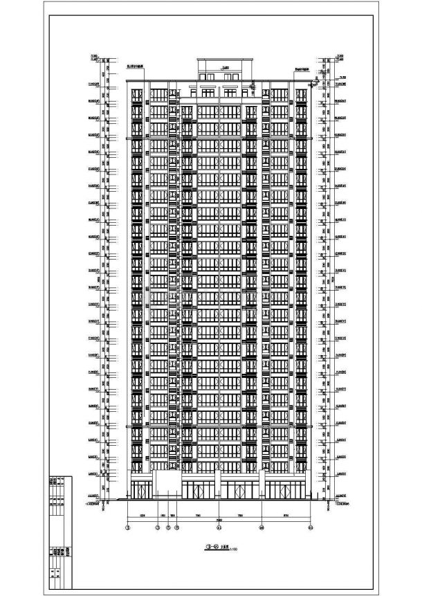 某甲级院24层一类高层商住楼建筑结构全套施工图-图一