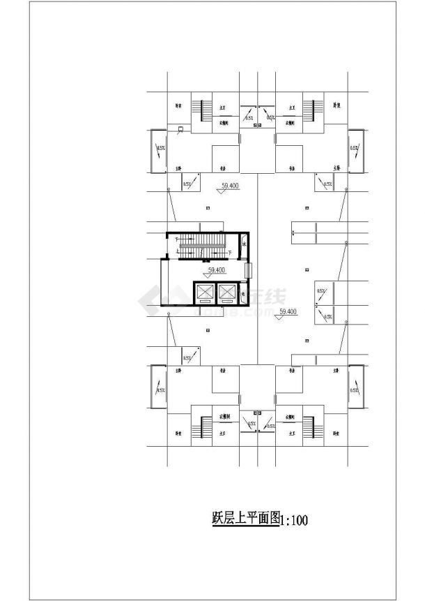 商务住宅楼设计施工CAD布置图-图二