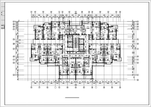 某高层住宅楼施工建筑CAD设计平面图-图二