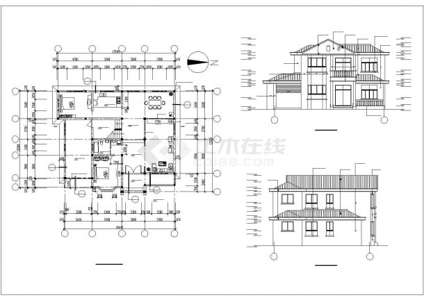 某小区别墅结构建筑施工设计CAD图-图一