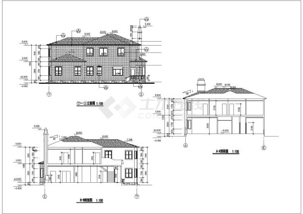 某地宾馆别墅的全套施工设计CAD图-图一