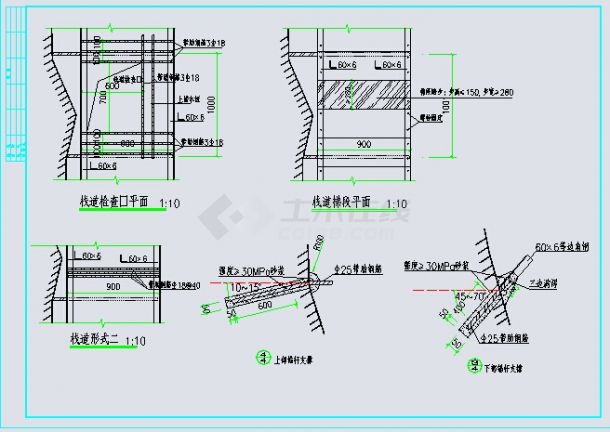 某地区钢结构栈道建设cad规划参考图