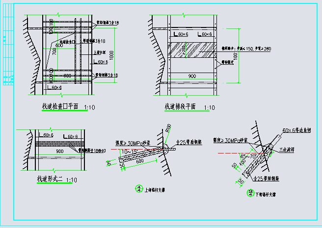某地区钢结构栈道建设CAD规划参考图