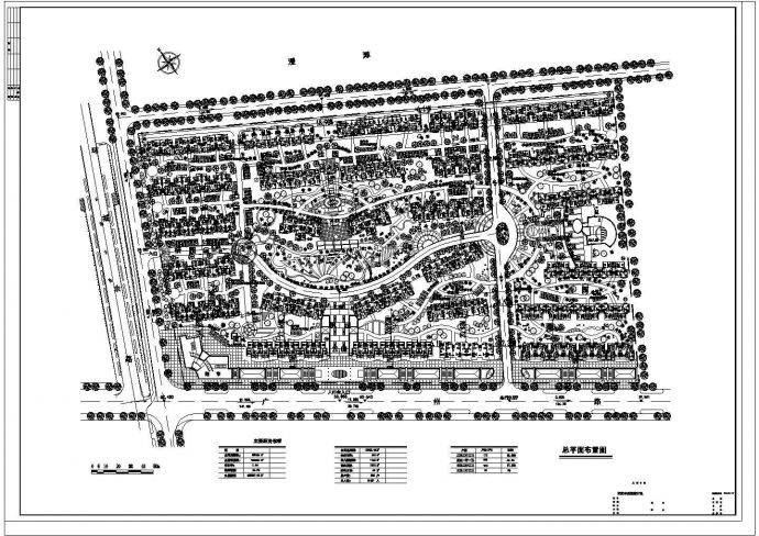 某市生态居住小区总规划及绿化设计cad方案图_图1