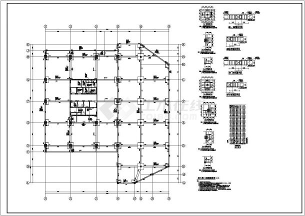 某地26层框剪办公楼空心板结构施工图-图一