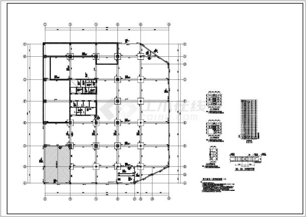 某地26层框剪办公楼空心板结构施工图-图二