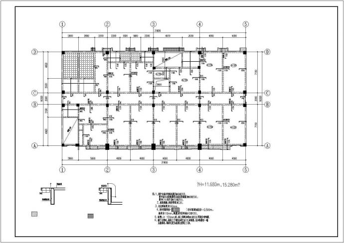 某市某中心六层框架结构建筑设计施工图_图1