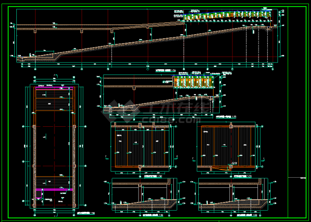 一地下室房汽车坡道结构CAD图-图一