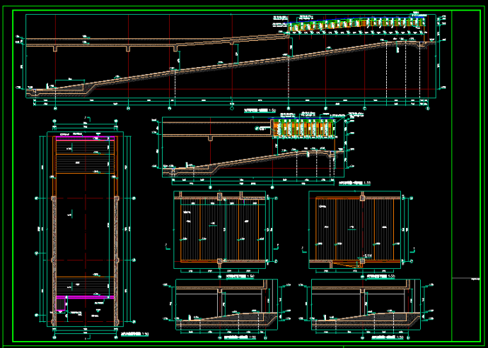 一地下室房汽车坡道结构CAD图_图1