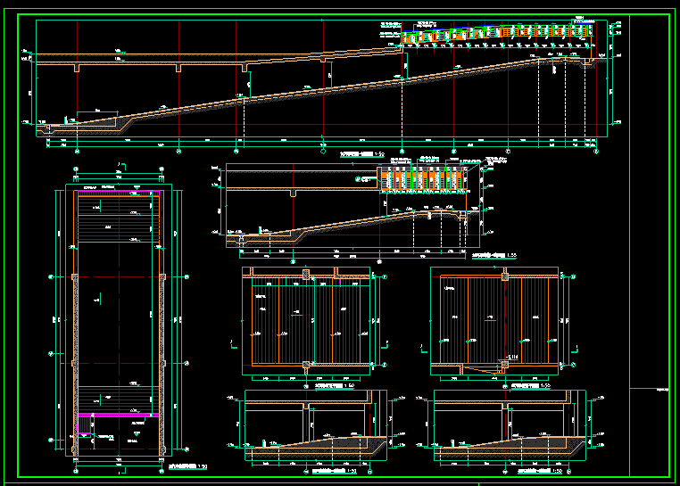 一地下室房汽车坡道结构CAD图