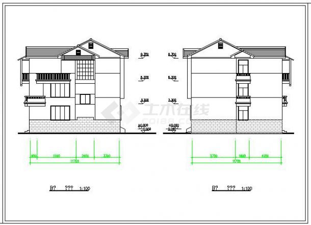 村镇建设住宅建筑施工图纸（共12张）-图二