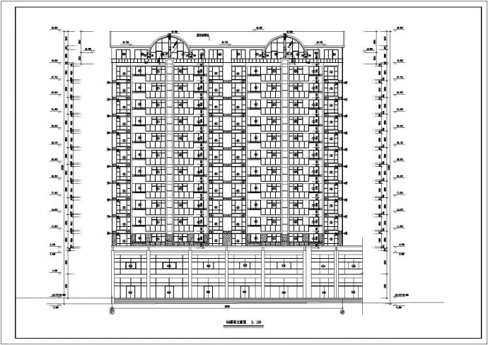 青岛景苑工程六号楼建筑CAD施工设计图_图1