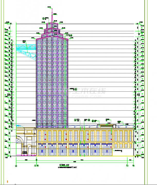 高层办公、商业综合楼全套建筑施工图纸-图二