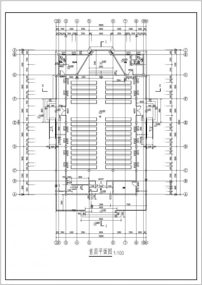 某地小型二层教堂建筑施工图纸（共8张）_图1