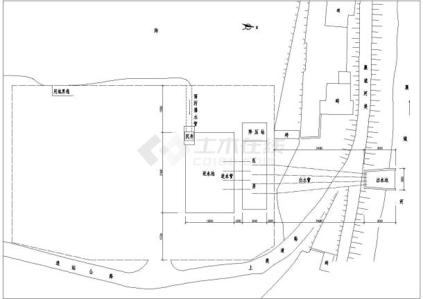 某市开发区排涝泵站cad全套施工图-图二
