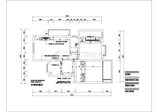 地中海风格二室住宅装修设计CAD施工图-图二