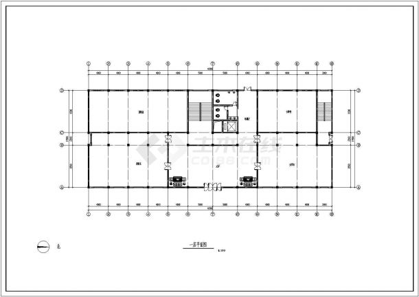 某休闲中心建筑施工设计CAD图-图二