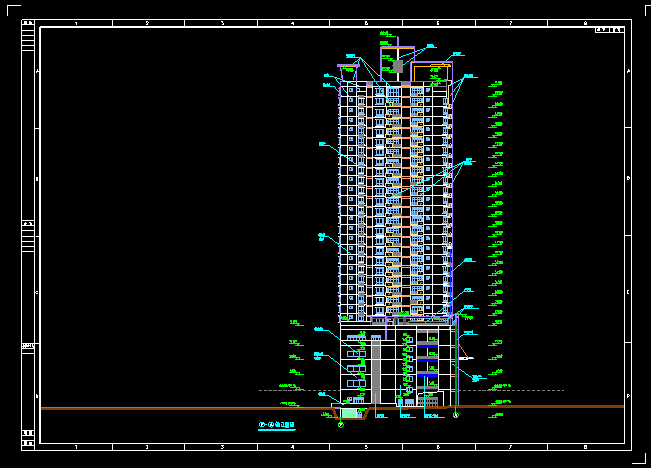 90米高商住大厦建筑设计图（全套图纸）_图1