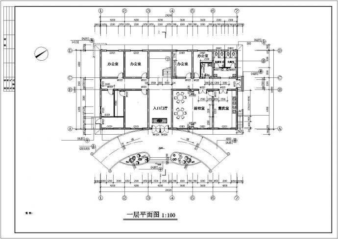 某饲料有限公司办公楼建筑CAD图纸_图1
