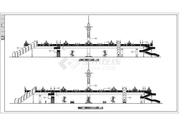 【上海】某大型人行天桥设计施工图-图二