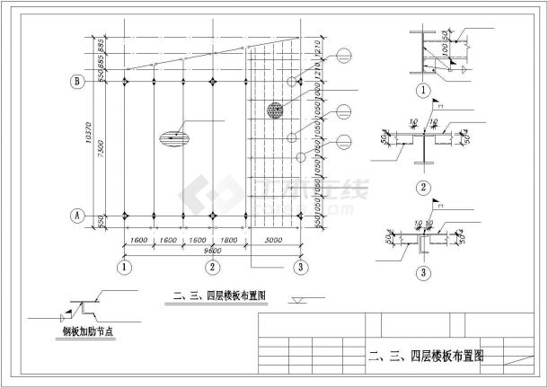 某工厂钢结构连廓结构施工CAD布置图-图二