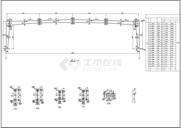 某20m和30m跨门式刚架库房结构施工图-图一