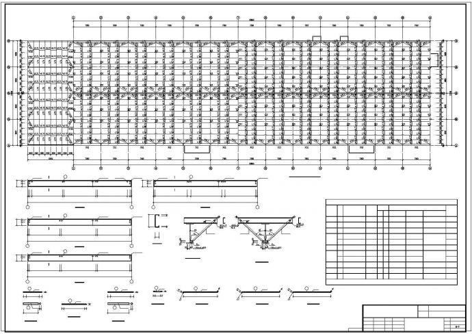 某27.5m跨钢结构厂房结构施工图_图1