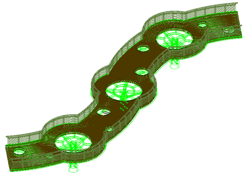 园博园人行景观桥CAD三维实体模型