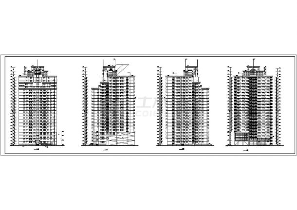北京高层商住楼建筑CAD设计施工图纸-图一