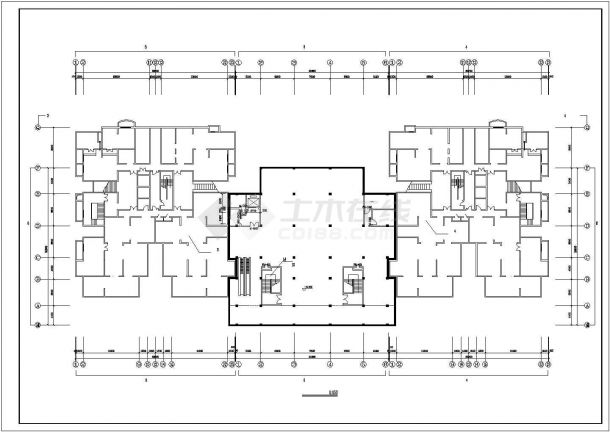 北京高层商住楼建筑CAD设计施工图纸-图二
